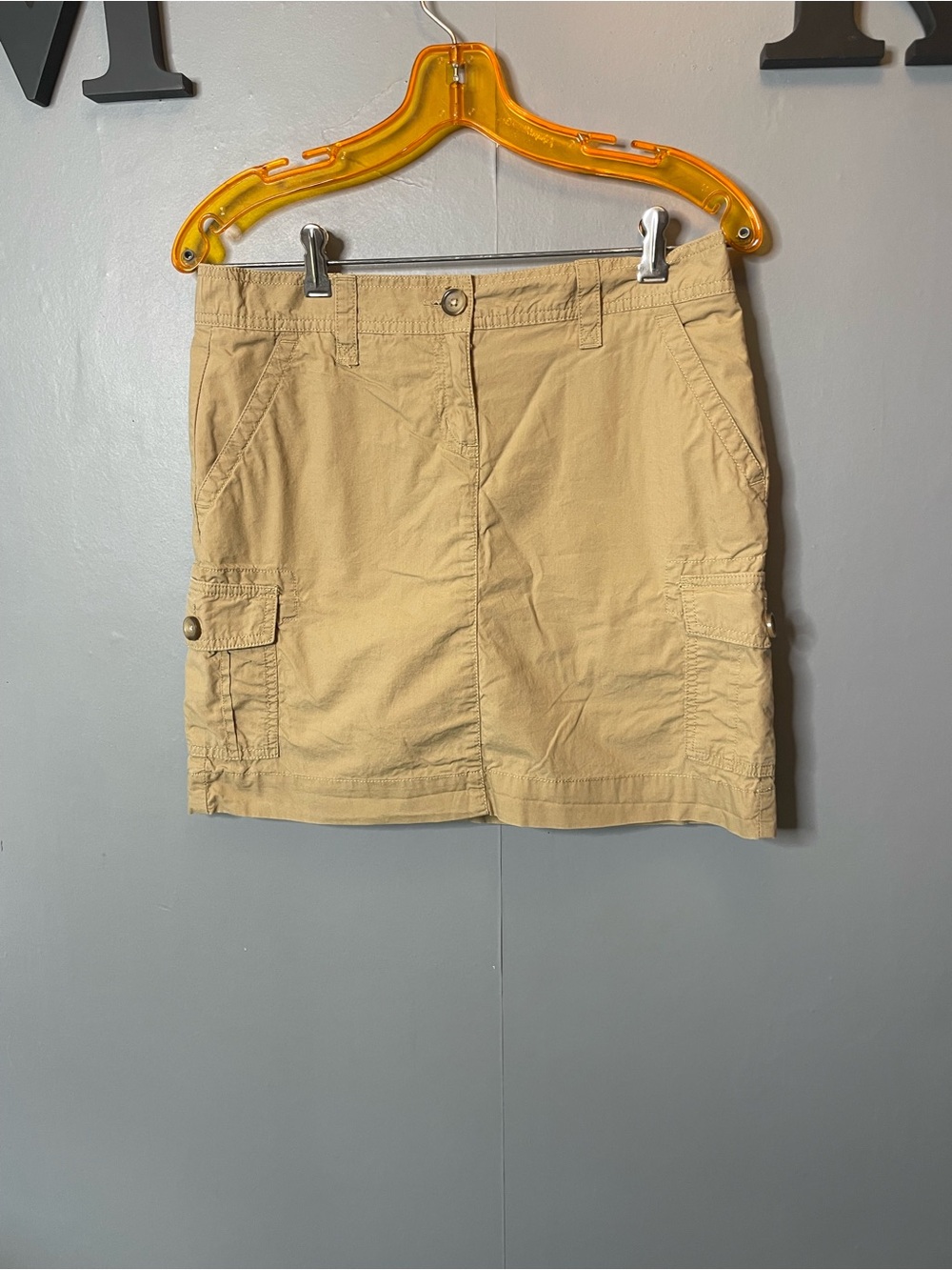 Lands End Khaki Cargo Pocket Skort size 4